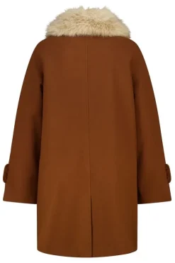 Manteljas met faux fur kraag
