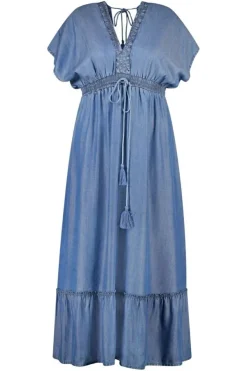 Maxi jurk in demin look