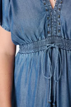 Maxi jurk in demin look