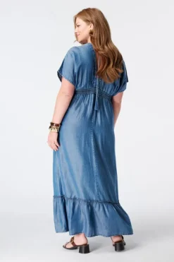 Maxi jurk in demin look