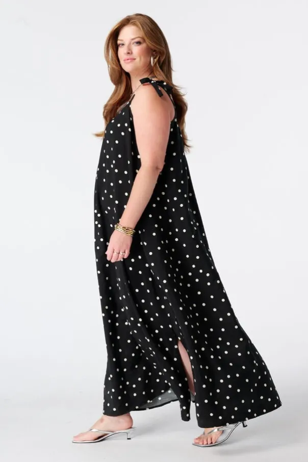 Maxi polka dot jurk