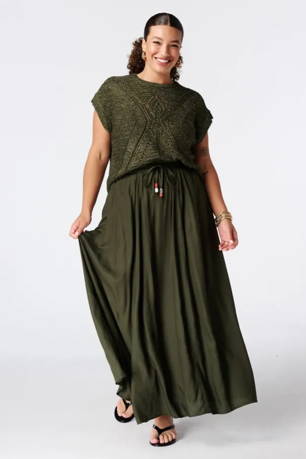 Maxi rok met elastische taille