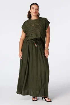 Maxi rok met elastische taille