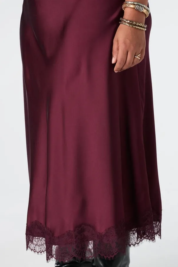 Midi rok in satijnlook