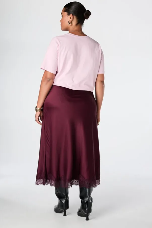 Midi rok in satijnlook