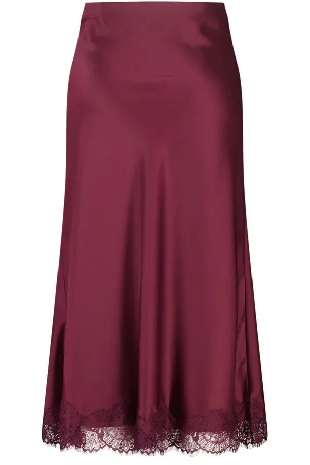 Midi rok in satijnlook