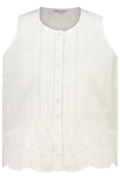 Mouwloze blouse met borduursel