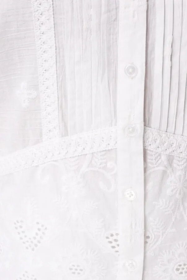 Mouwloze blouse met borduursel