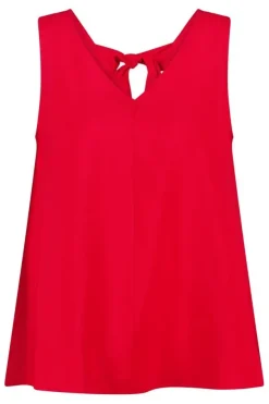 Mouwloze blouse met striksluiting