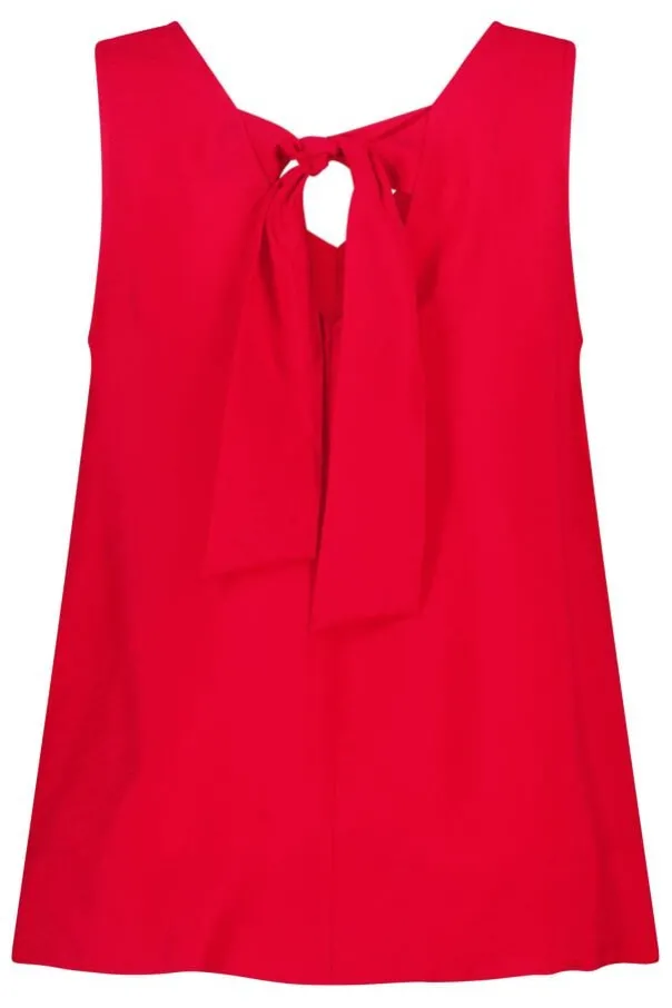 Mouwloze blouse met striksluiting