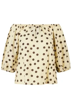 Off-shoulder blouse met polka dot