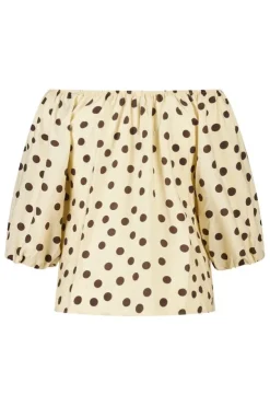 Off-shoulder blouse met polka dot