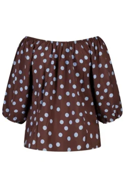 Off-shoulder blouse met polka dot
