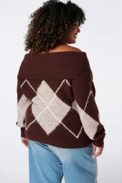 Off shoulder trui
