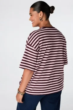 Oversized gestreept t-shirt