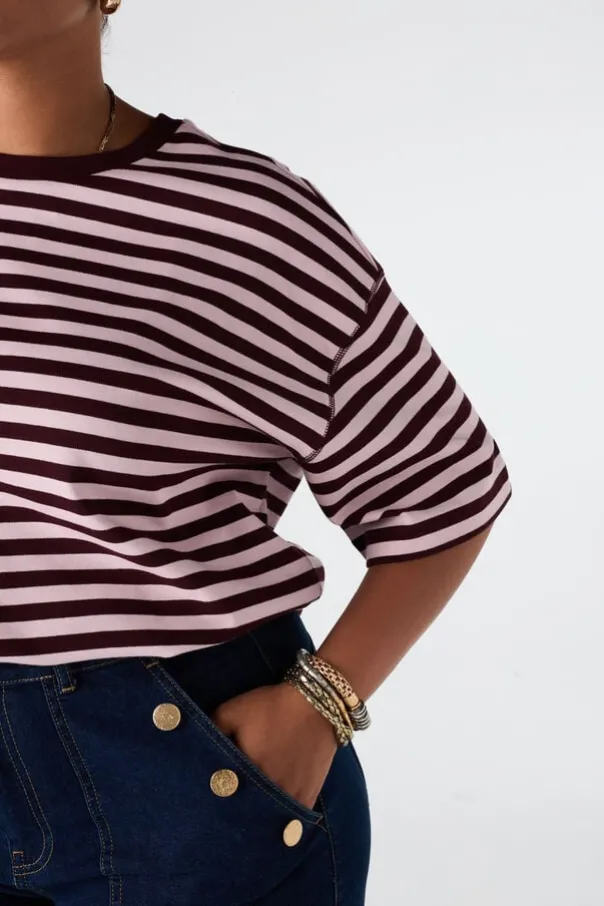 Oversized gestreept t-shirt