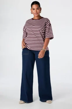 Oversized gestreept t-shirt