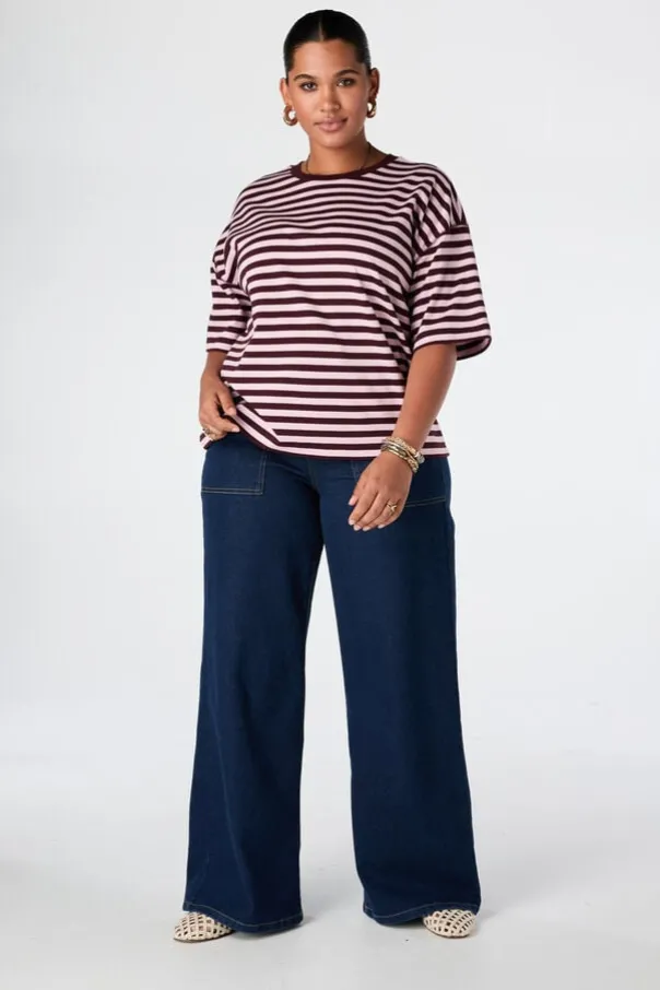 Oversized gestreept t-shirt