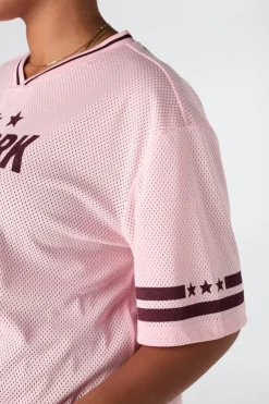 Oversized jersey met sportieve print