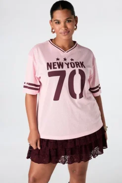 Oversized jersey met sportieve print