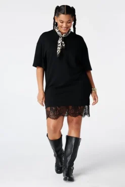 Oversized jurk met kant