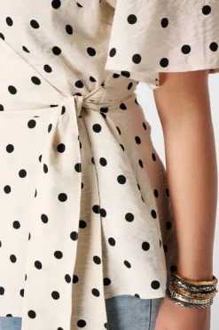 Overslag blouse met polka dot