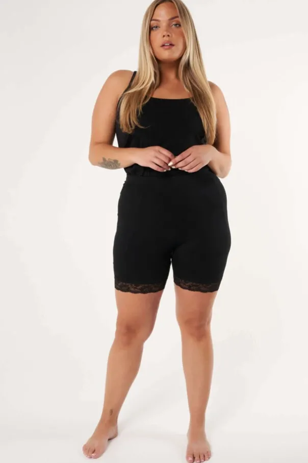 2 - pack korte legging met kant