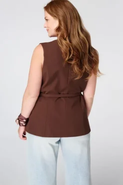 Peplum gilet met ceintuur