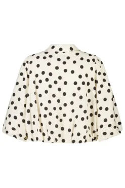Polka dot jasje met korte pofmouwen