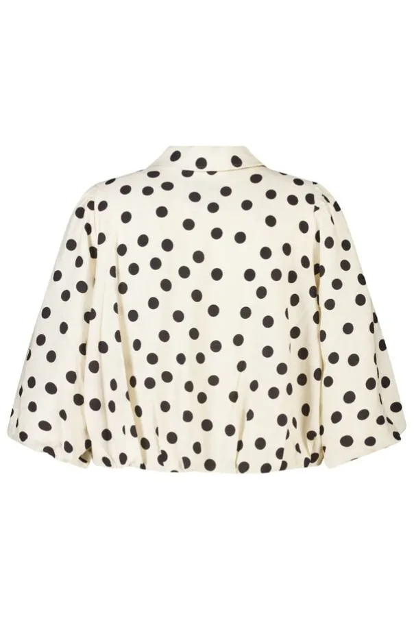 Polka dot jasje met korte pofmouwen
