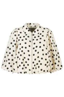 Polka dot jasje met korte pofmouwen