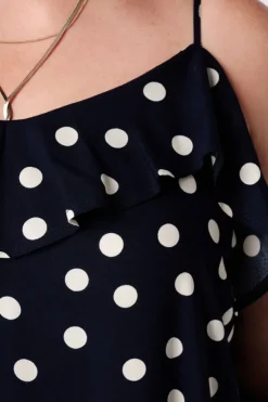 Polka dot maxi jurk met volants