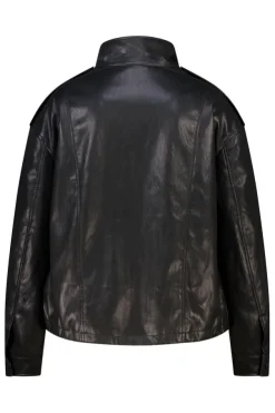 PU jacket met hoge kraag
