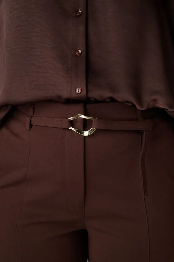 Rechte pantalon met ceintuur