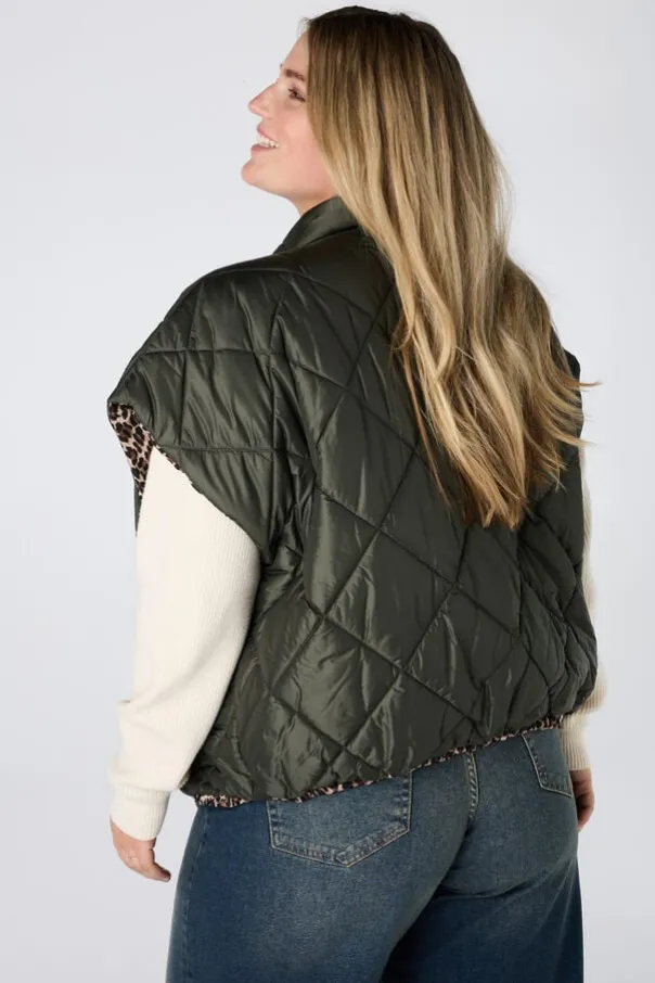 Reversible gewatteerde bodywarmer