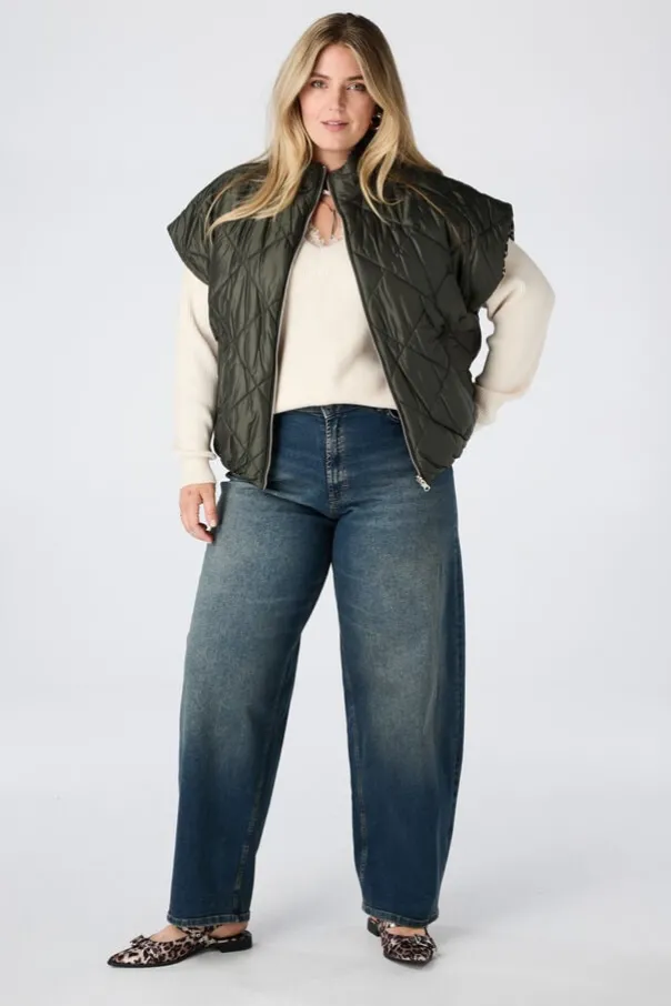 Reversible gewatteerde bodywarmer