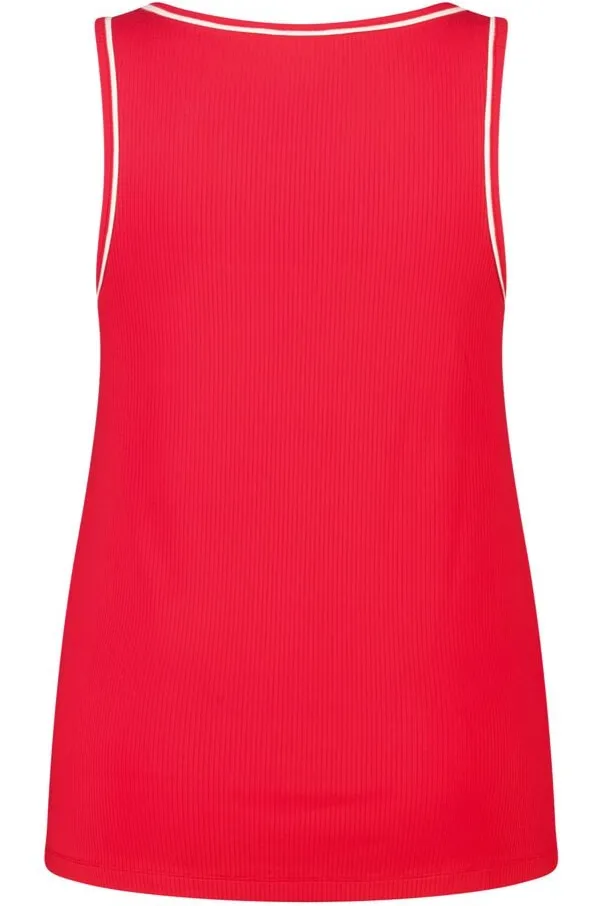 Rib top met contrastdetail