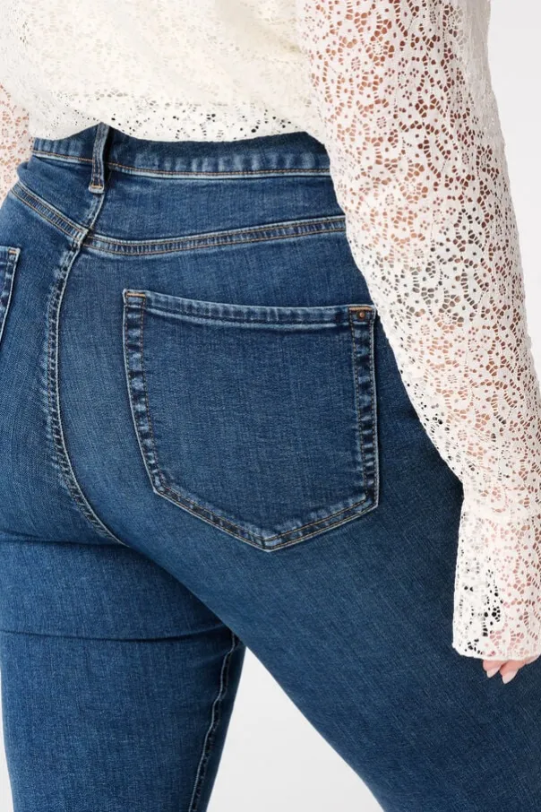 Skinny leg high waist jeans CHERRY