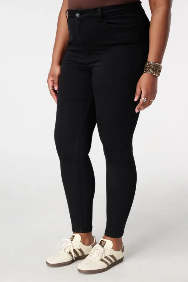 Skinny leg high waist jeans CHERRY