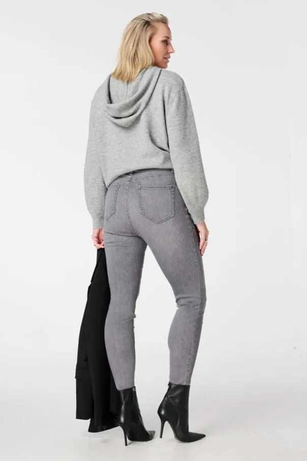 Skinny leg high waist jeans CHERRY