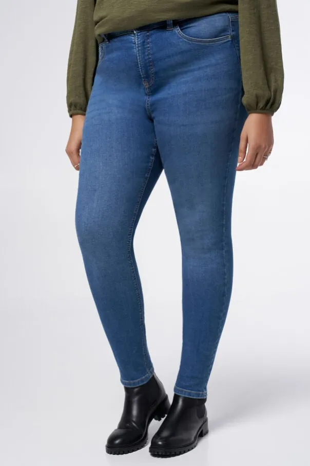 Skinny leg high waist jeans CHERRY