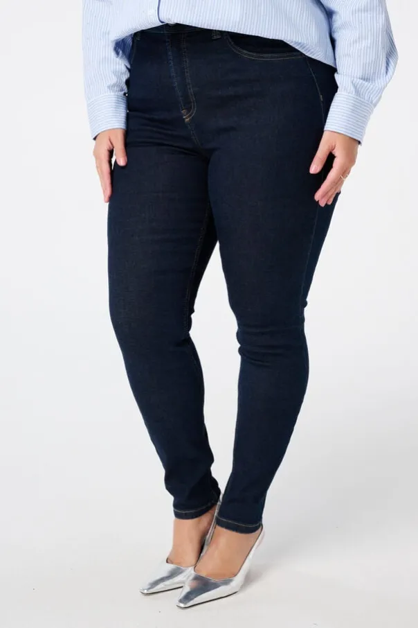 Skinny leg high waist jeans CHERRY