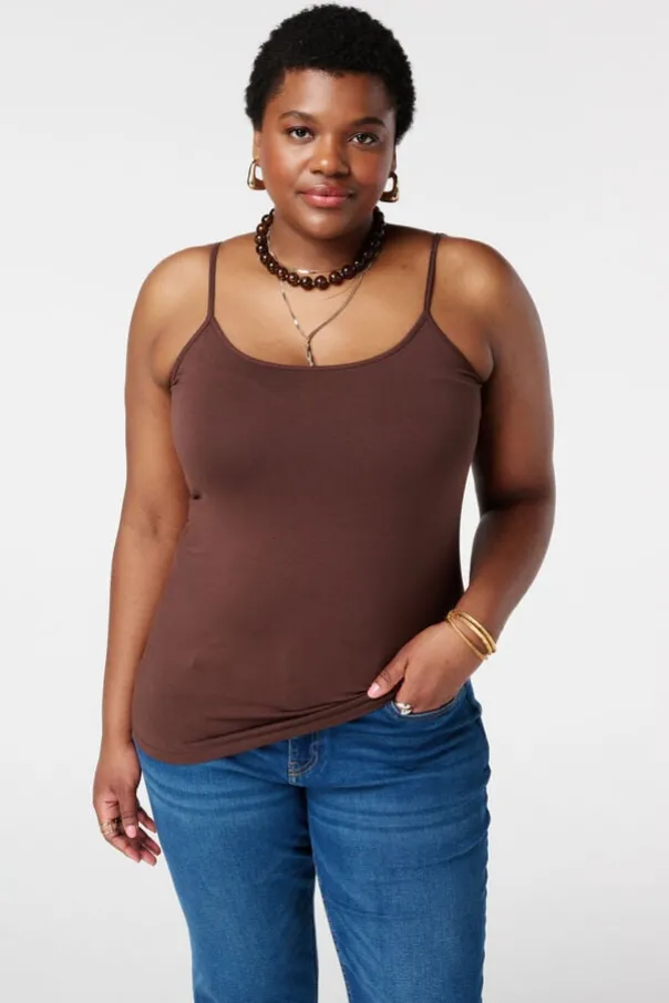 Spaghetti top met stretch