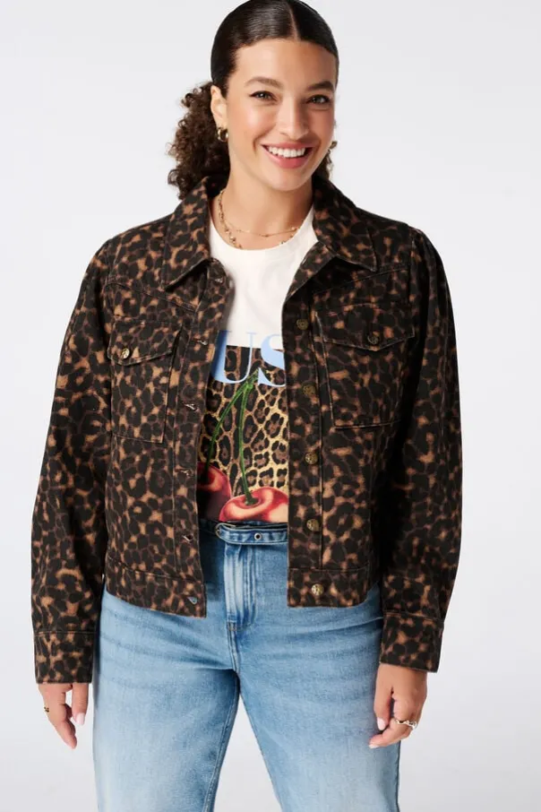 Spijkerjasje met animal print