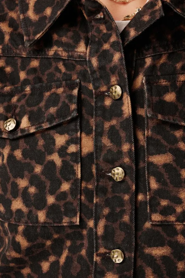 Spijkerjasje met animal print