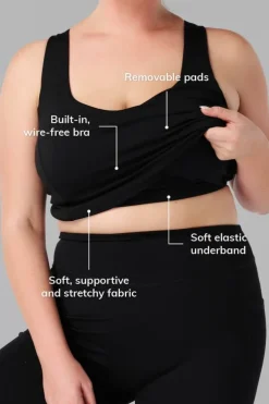 Sport singlet met ingebouwde bh