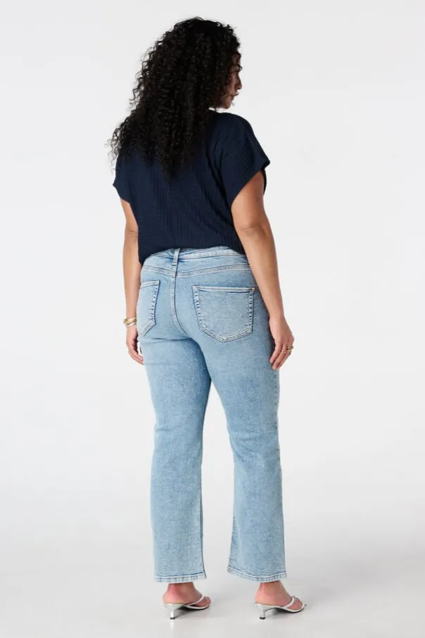 Straight leg jeans met mid waist