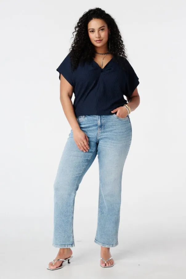 Straight leg jeans met mid waist