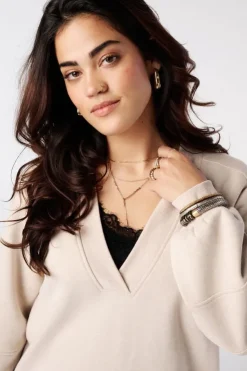 Sweater met v-hals