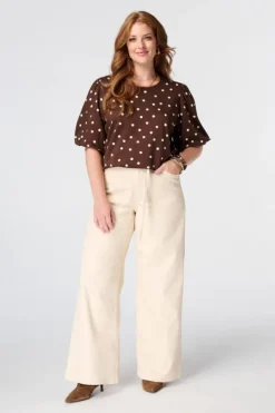 Sweat top met polka dot